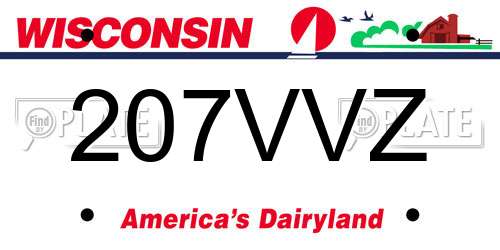 207VVZ Wisconsin License Plate