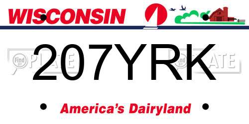 207YRK Wisconsin License Plate