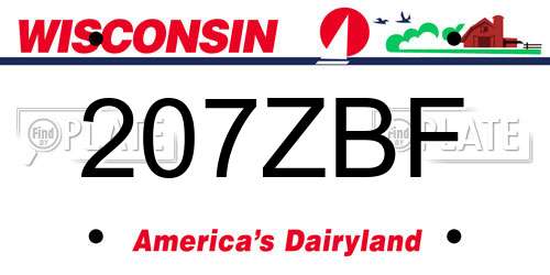 207ZBF Wisconsin License Plate