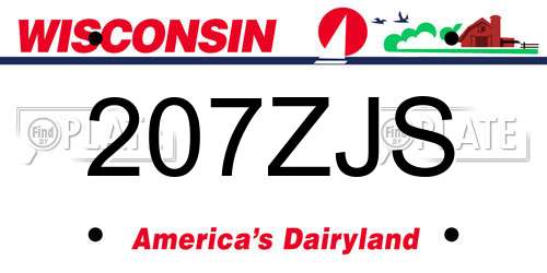 207ZJS Wisconsin License Plate