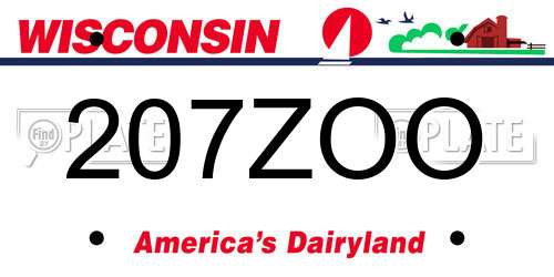 207ZOO Wisconsin License Plate