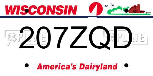 207ZQD Wisconsin License Plate