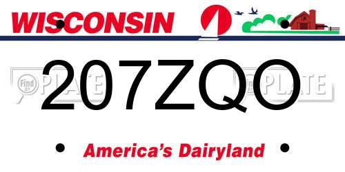 207ZQO Wisconsin License Plate