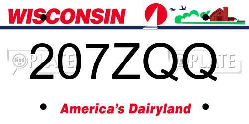 207ZQQ Wisconsin License Plate
