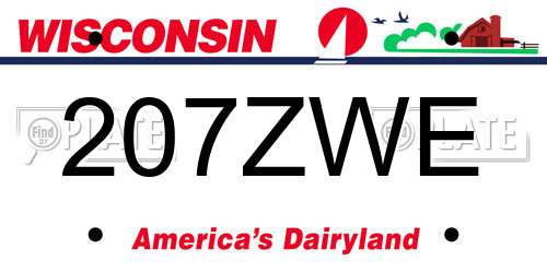 207ZWE Wisconsin License Plate