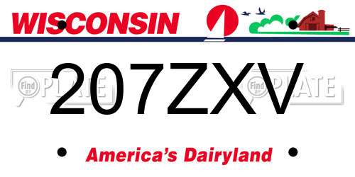 207ZXV Wisconsin License Plate