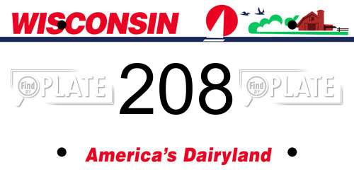 208 Wisconsin License Plate