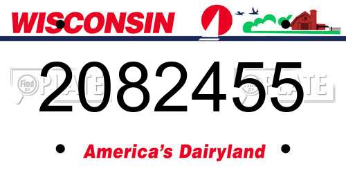 2082455 Wisconsin License Plate