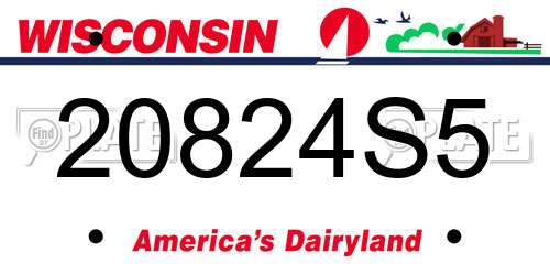 20824S5 Wisconsin License Plate