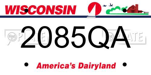 2085QA Wisconsin License Plate
