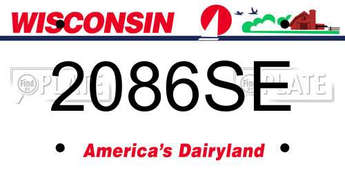 2086SE Wisconsin License Plate