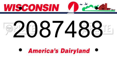 2087488 Wisconsin License Plate