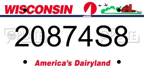 20874S8 Wisconsin License Plate