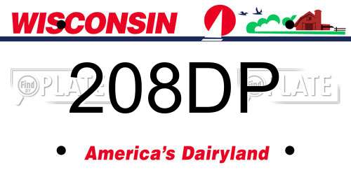 208DP Wisconsin License Plate