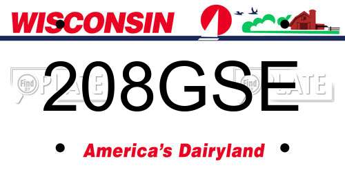 208GSE Wisconsin License Plate