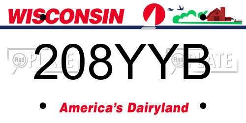 208YYB Wisconsin License Plate