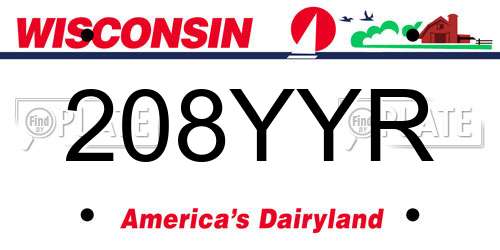 208YYR Wisconsin License Plate