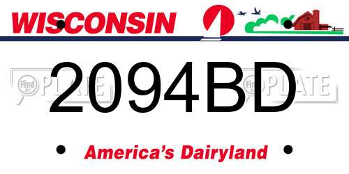 2094BD Wisconsin License Plate