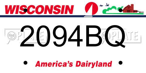 2094BQ Wisconsin License Plate