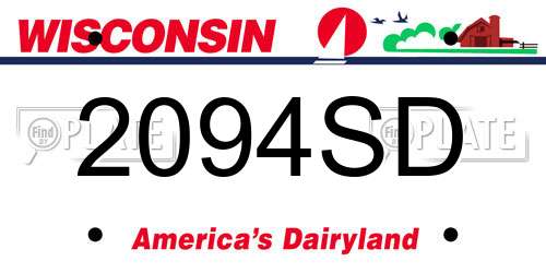 2094SD Wisconsin License Plate