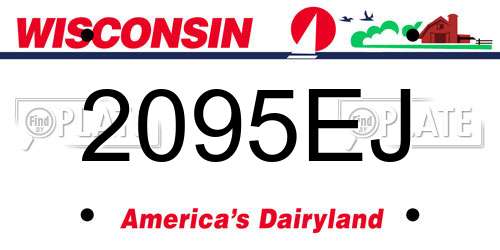 2095EJ Wisconsin License Plate