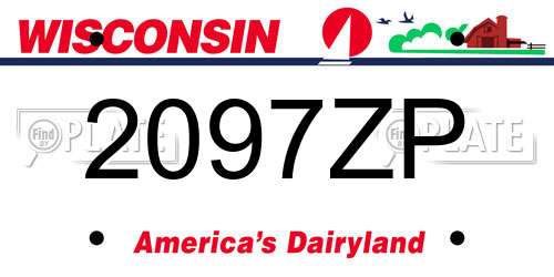 2097ZP Wisconsin License Plate