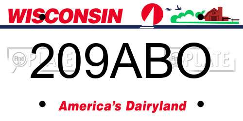 209ABO Wisconsin License Plate