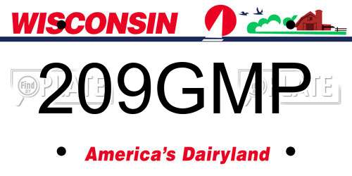 209GMP Wisconsin License Plate