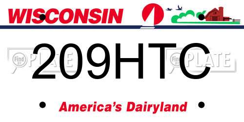 209HTC Wisconsin License Plate