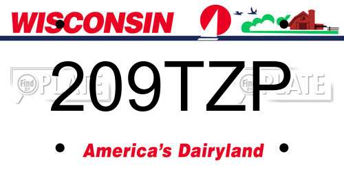 209TZP Wisconsin License Plate