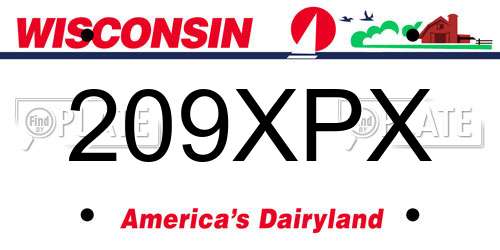 209XPX Wisconsin License Plate