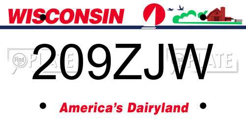 209ZJW Wisconsin License Plate
