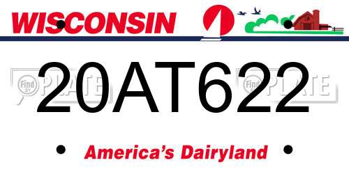 20AT622 Wisconsin License Plate