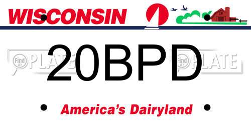 20BPD Wisconsin License Plate