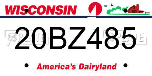 20BZ485 Wisconsin License Plate