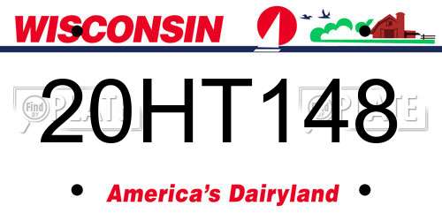 20HT148 Wisconsin License Plate