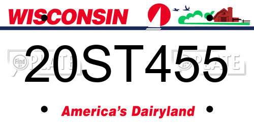 20ST455 Wisconsin License Plate
