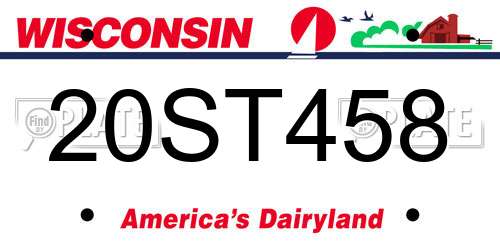 20ST458 Wisconsin License Plate