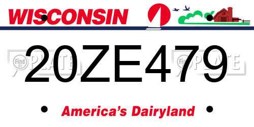 20ZE479 Wisconsin License Plate