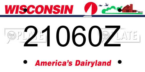 21060Z Wisconsin License Plate