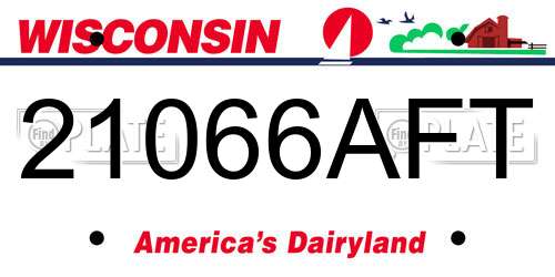 21066AFT Wisconsin License Plate