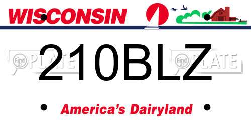 210BLZ Wisconsin License Plate