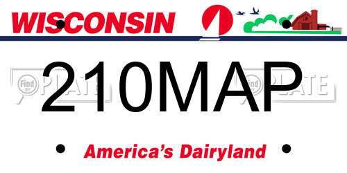210MAP Wisconsin License Plate