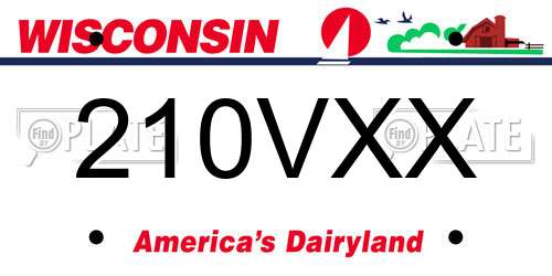 210VXX Wisconsin License Plate