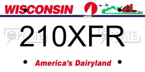 210XFR Wisconsin License Plate