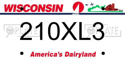 210XL3 Wisconsin License Plate