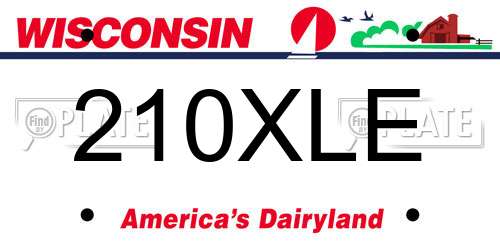 210XLE Wisconsin License Plate