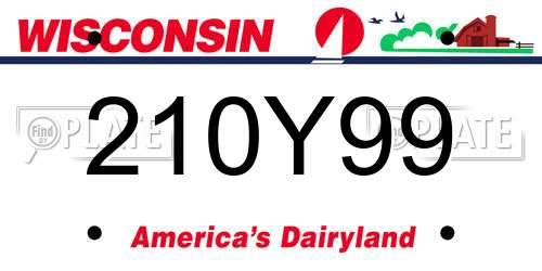210Y99 Wisconsin License Plate