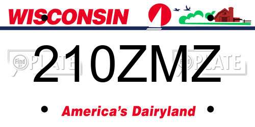 210ZMZ Wisconsin License Plate