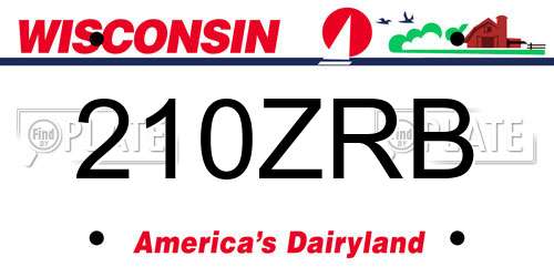 210ZRB Wisconsin License Plate